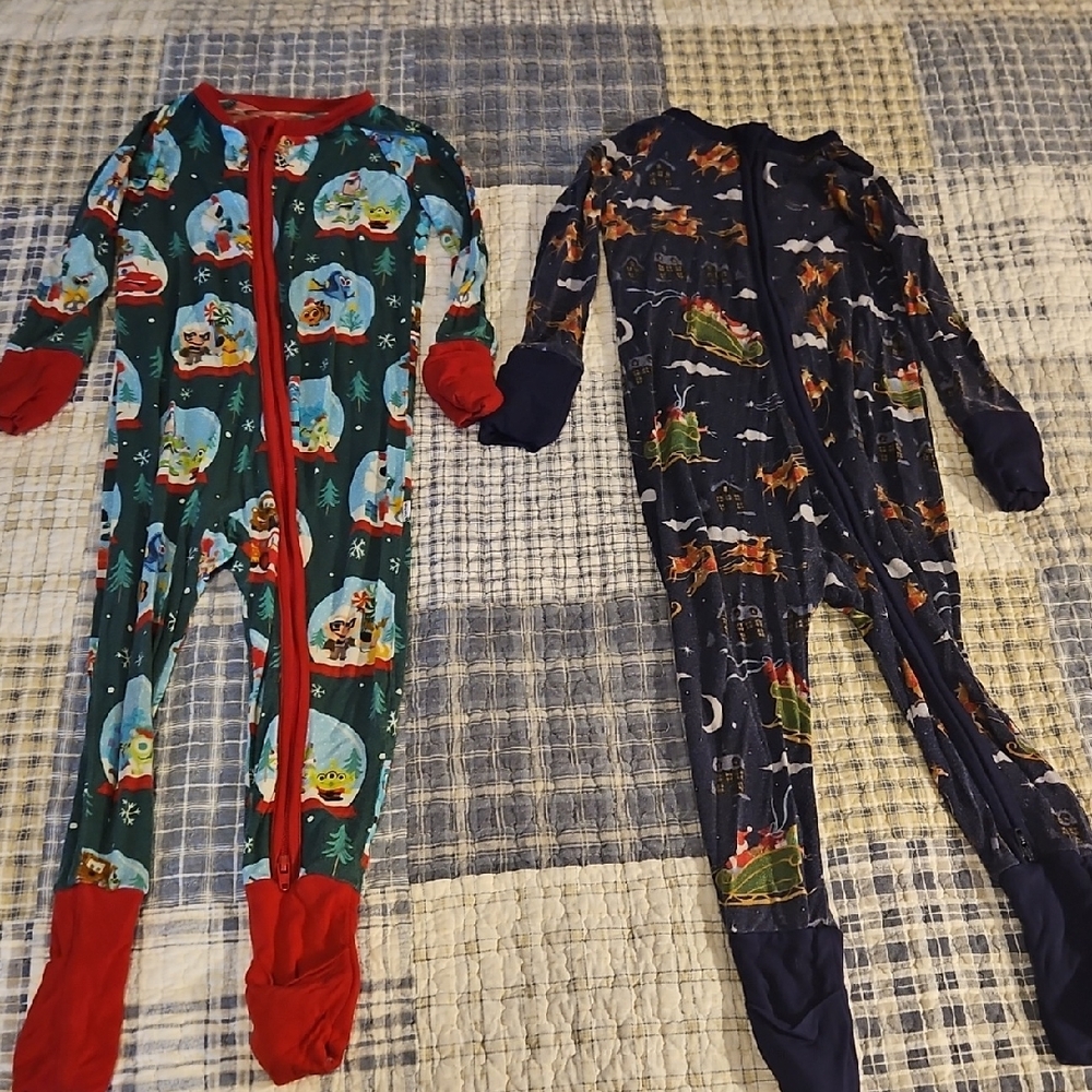 Disney Kids One Piece Footies - Red and Blue